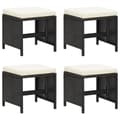 Miniatyrbillede 1 af 7: haveskamler 4 stk. med hynder polyrattan sort