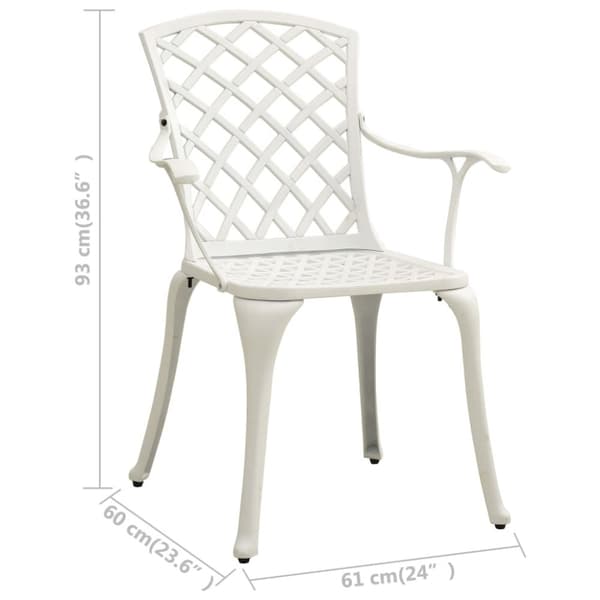 havestole 2 stk. støbt aluminium hvid