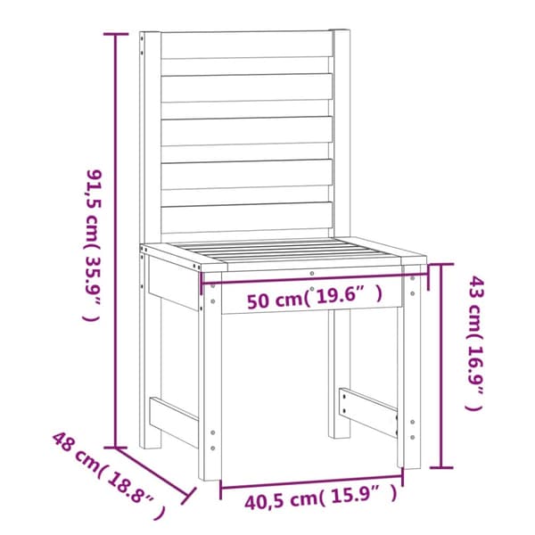 Trädgårdsstolar 2 st vit 50x48x91,5 cm massiv furu