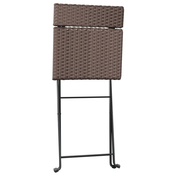 foldbare bistrostole 4 stk. polyrattan og stål brun