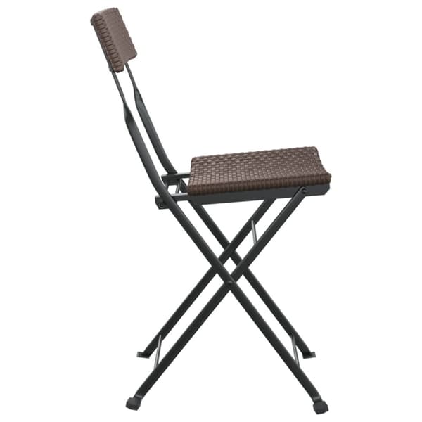 foldbare bistrostole 4 stk. polyrattan og stål brun