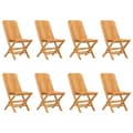 Miniatyrbild 2 av 5: Hopfällbara trädgårdsstolar 8 st 47x47x89 cm massiv teak