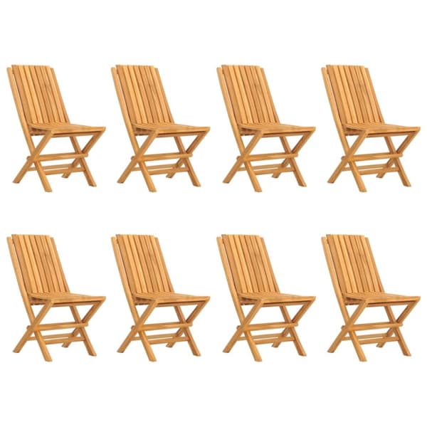 Hopfällbara trädgårdsstolar 8 st 47x47x89 cm massiv teak