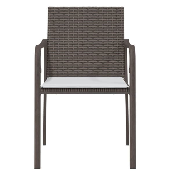 Trädgårdsstolar 6 st med dynor brun 56x59x84 cm konstrotting