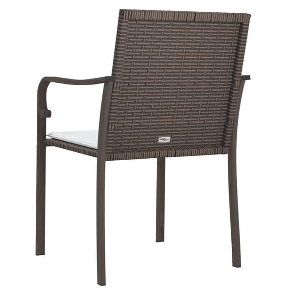 Trädgårdsstolar 6 st med dynor brun 56x59x84 cm konstrotting