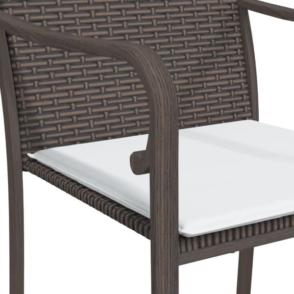 Trädgårdsstolar 6 st med dynor brun 56x59x84 cm konstrotting