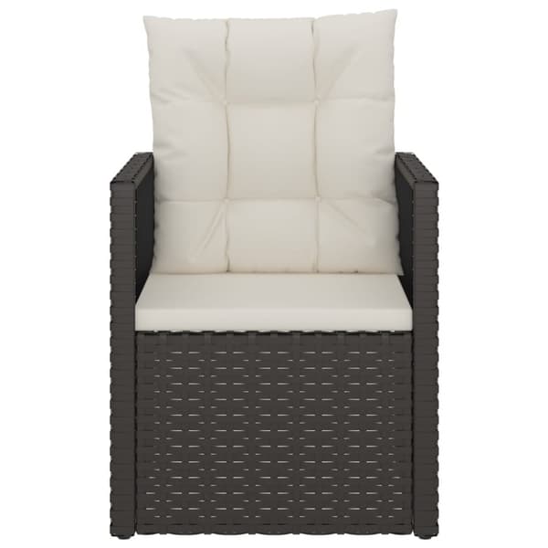 havestol med hynder polyrattan sort