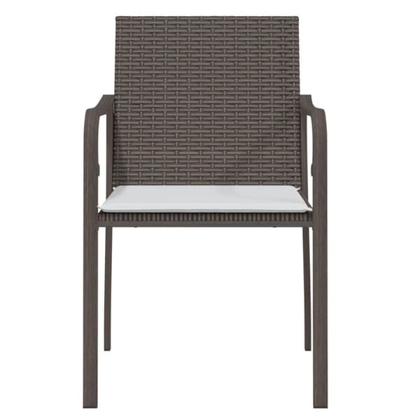 havestole med hynder 2 stk. 56x59x84 cm polyrattan brun