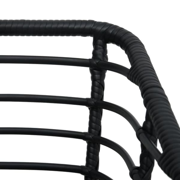 havestole med hynder 2 stk. polyrattan sort