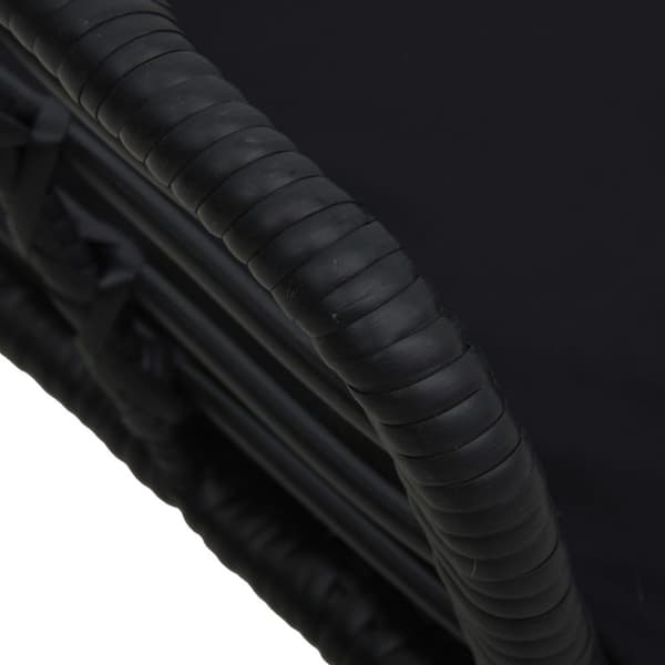 havestole med hynder 2 stk. polyrattan sort