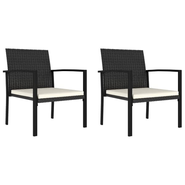 spisebordsstole til haven 2 stk. polyrattan sort