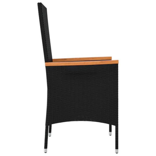 havestole med hynder 2 stk. polyrattan sort