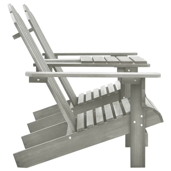 Adirondack-havestole med bord massivt grantræ grå