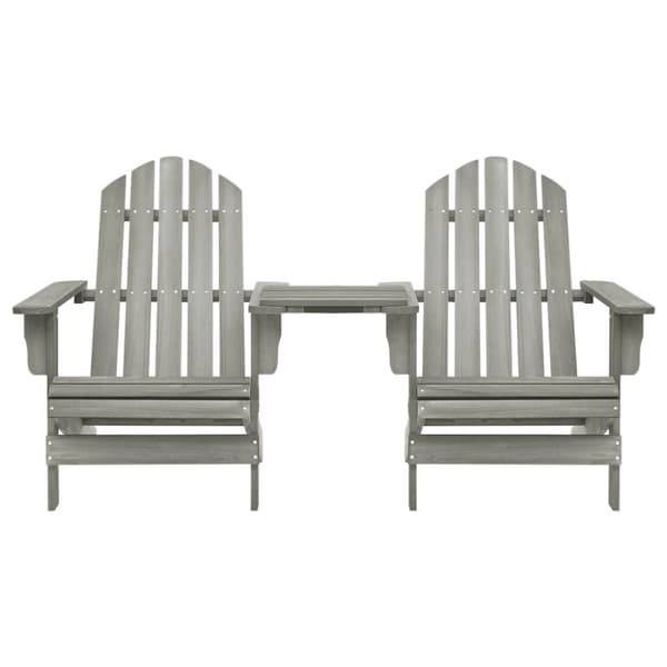 Adirondack-havestole med bord massivt grantræ grå