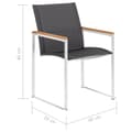 Miniatyrbillede 8 af 8: havestole 2 stk. textilene og rustfrit stål grå