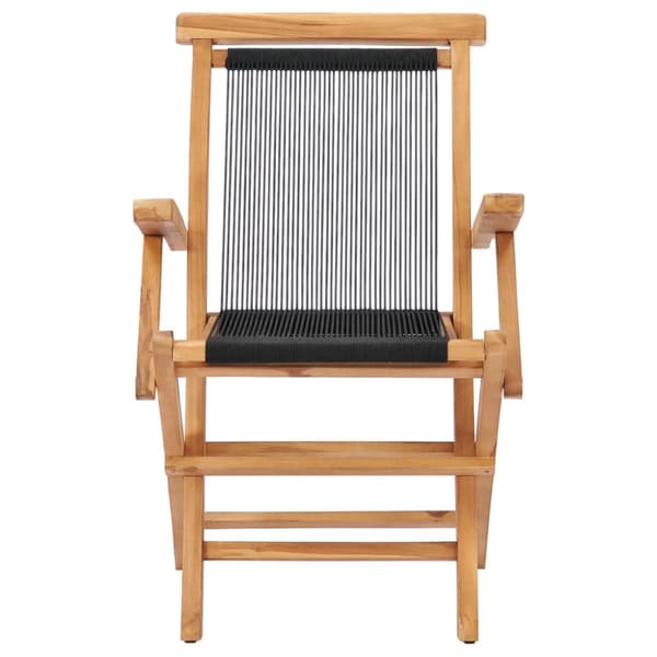 foldbare havestole 2 stk. massivt teaktræ og reb