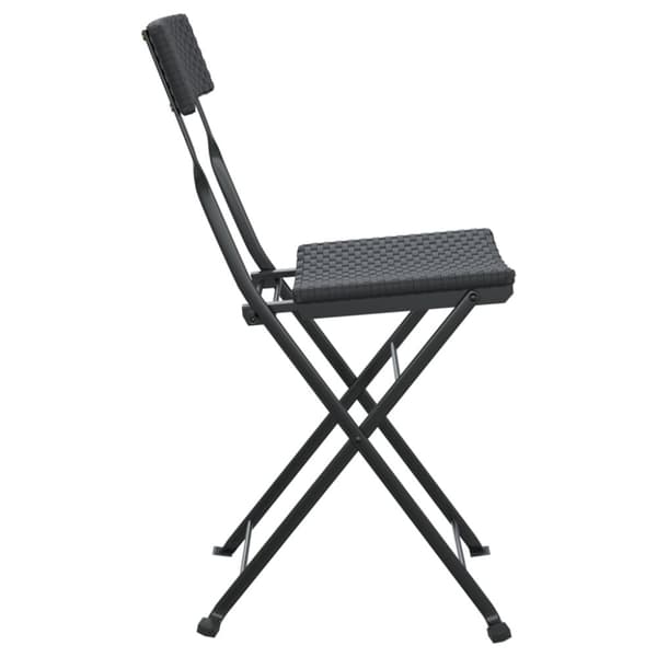 foldbare bistrostole 2 stk. polyrattan og stål sort