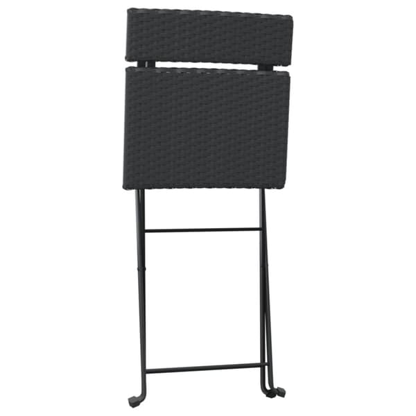 foldbare bistrostole 2 stk. polyrattan og stål sort