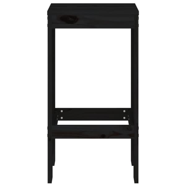 Barstolar 2 st svart 40x36x75 cm massiv furu