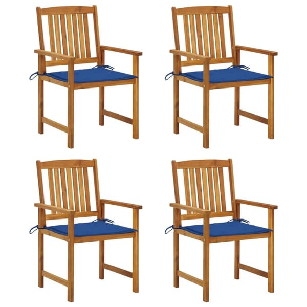 havestole med hynder 4 stk. massivt akacietræ
