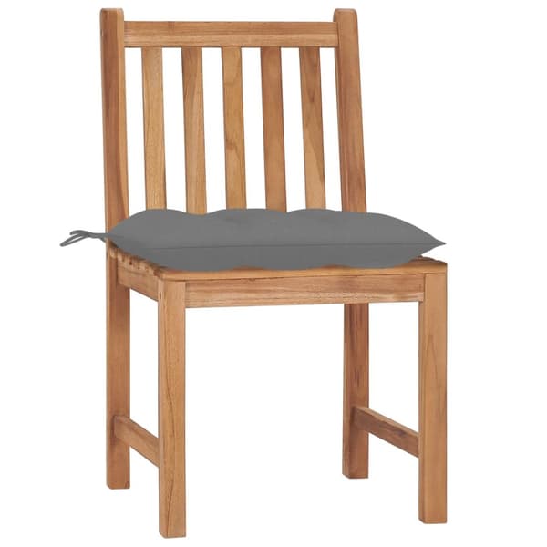 Trädgårdsstolar 6 st med dynor massiv teak