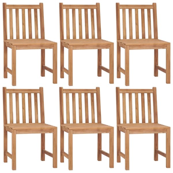 Trädgårdsstolar 6 st med dynor massiv teak