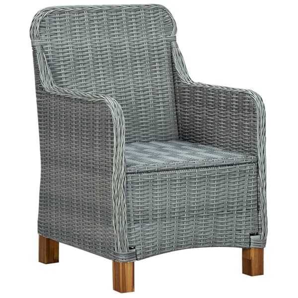 havestole med hynder 2 stk. polyrattan lysegrå