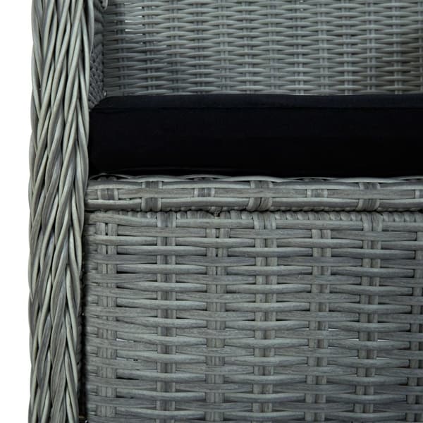 havestole med hynder 2 stk. polyrattan lysegrå