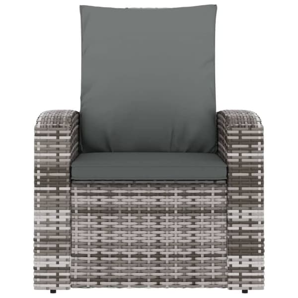 positionsstol med hynder polyrattan grå