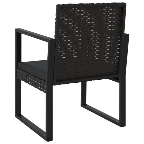 havestol med hynde polyrattan sort