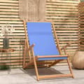 Miniatyrbild 1 av 8: Hopfällbar strandstol massiv teak blå