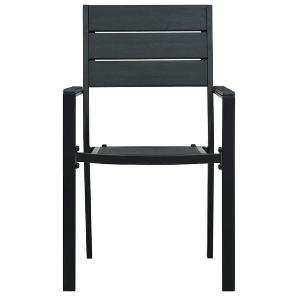 havestole 4 stk. HDPE trælook sort