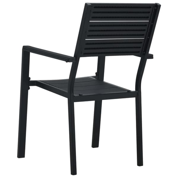 havestole 4 stk. HDPE trælook sort
