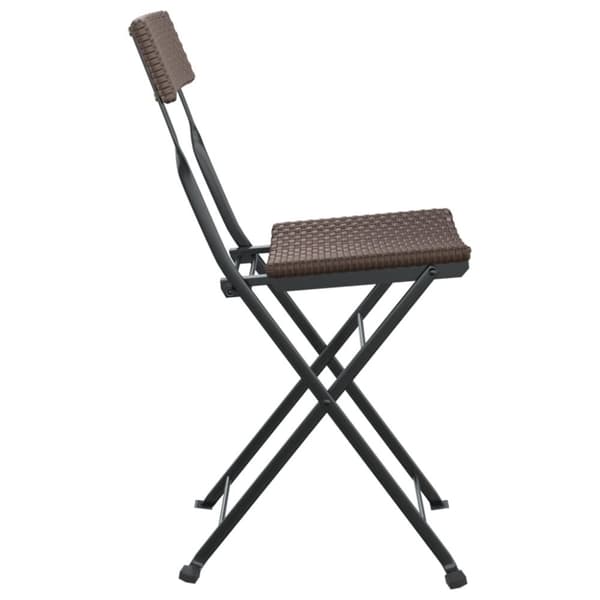 foldbare bistrostole 6 stk. polyrattan og stål brun