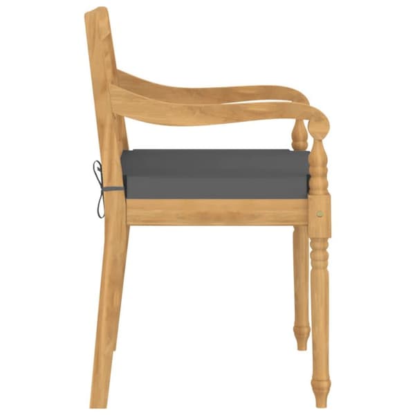 Bataviastolar med dynor 8 st massiv teak
