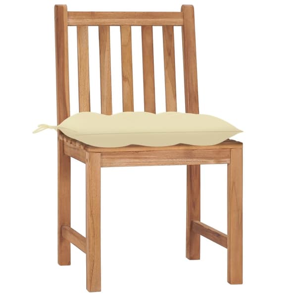 Trädgårdsstolar 2 st med dynor massiv teak