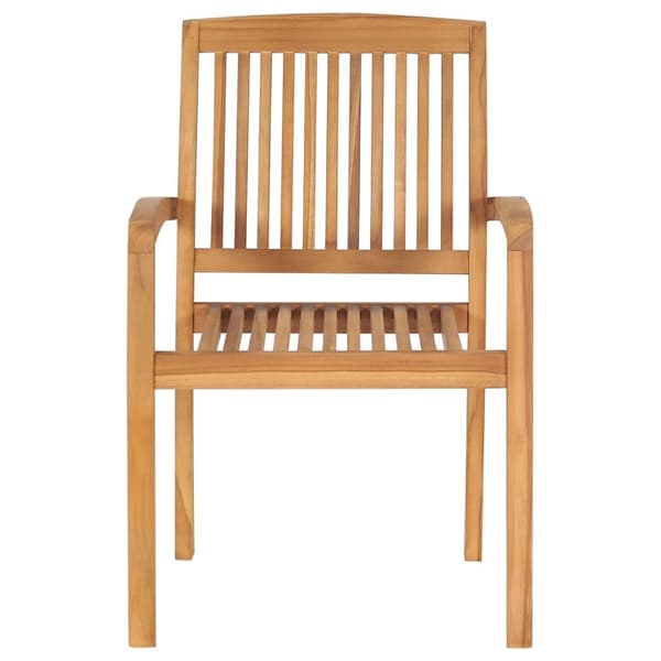 Stapelbara trädgårdsstolar med dynor 6 st massiv teak