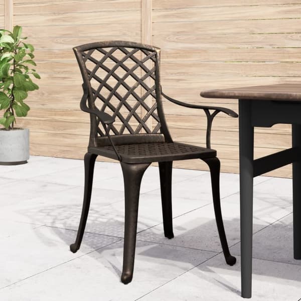 vidaXL Hagestoler 6 stk støpt aluminium bronse