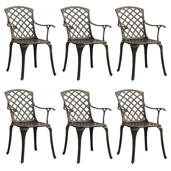 vidaXL Hagestoler 6 stk støpt aluminium bronse