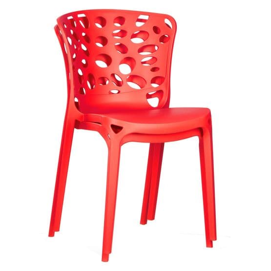 Havestole Stabelbare - Plast - Rød - 2 stk