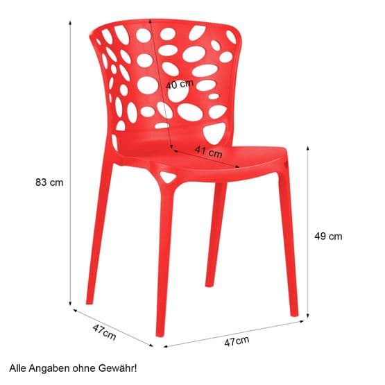 Havestole Stabelbare - Plast - Rød - 6 stk