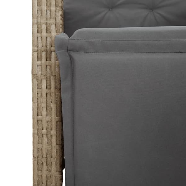 vidaXL Justerbar trädgårdsstol med fotstöd mixbeige konstrotting