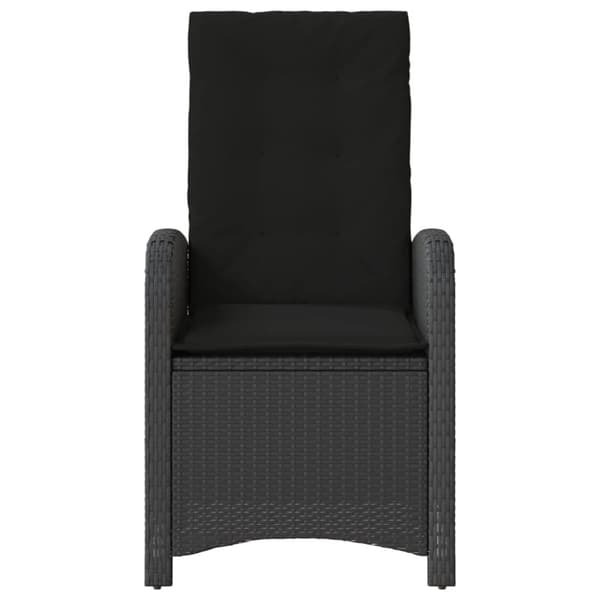 vidaXL havestole med hynder 2 stk. justerbart ryglæn polyrattan sort