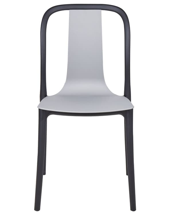 Havestole Grå Sort Plast sæt af 8 Vedligeholdelsesfri Stabelstole til Udendørs Stole Retro Design Cafestole uden Armlæn Altanstole