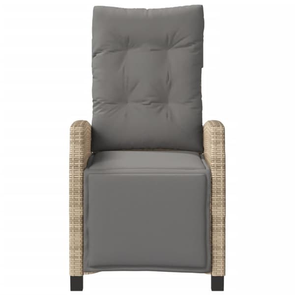 vidaXL havestol med lænefunktion og fodstøtte polyrattan blandet beige