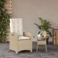 Miniatyrbillede 2 af 11: vidaXL havestol med lænefunktion og hynder polyrattan beige