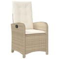 Miniatyrbillede 1 af 11: vidaXL havestol med lænefunktion og hynder polyrattan beige