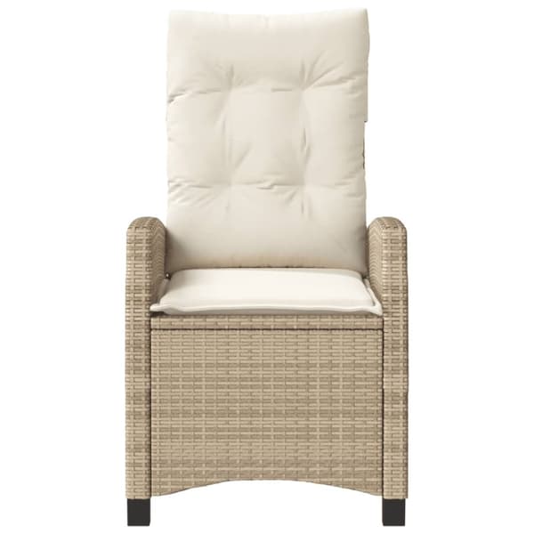 vidaXL havestole 2 stk. med lænefunktion og hynder polyrattan beige