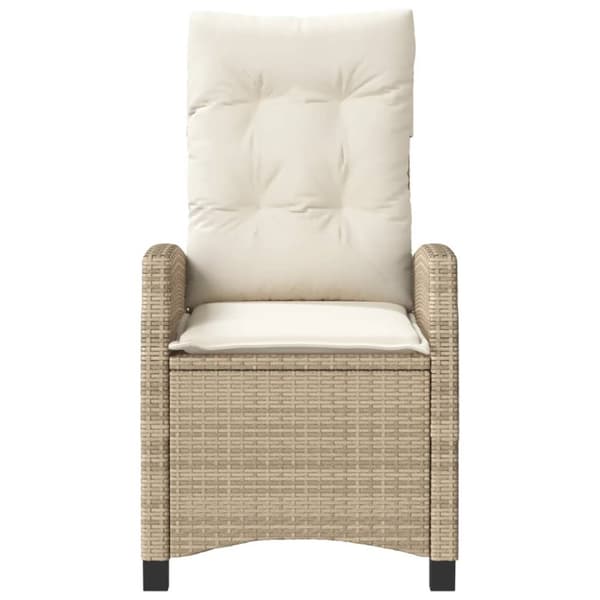 vidaXL havestol med lænefunktion og hynder polyrattan beige