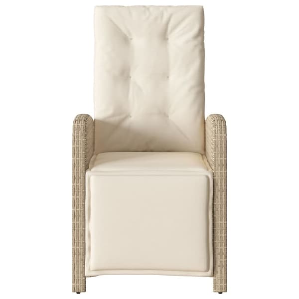 vidaXL havestole 2 stk. med lænefunktion og fodstøtte polyrattan beige